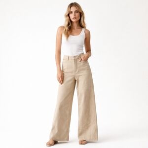 Zara The Marine Straight Stone Gray Wide Leg Pants